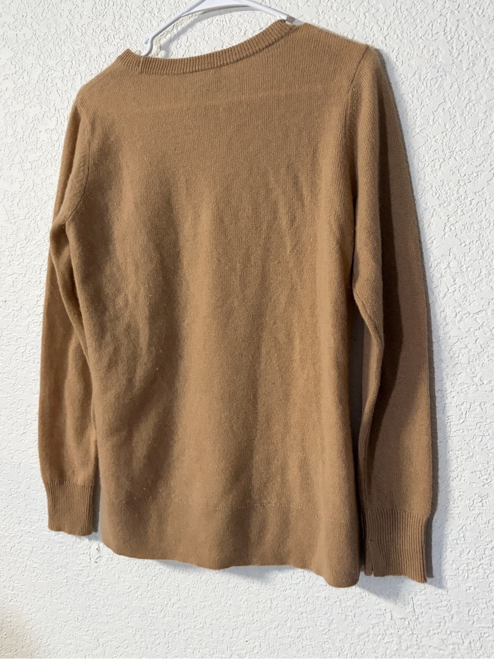 Halogen Crewneck 100% soft Casual Cashmere Sweater in Tan / Caramel size S - Picture 2 of 5